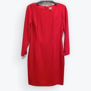 Cremieux Long Sleeve Classic Red Dress. Size 6